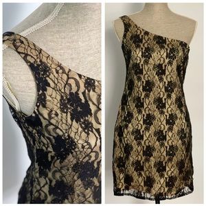 Assymetrical Black Lace Dress - One Of A Kind NWOT